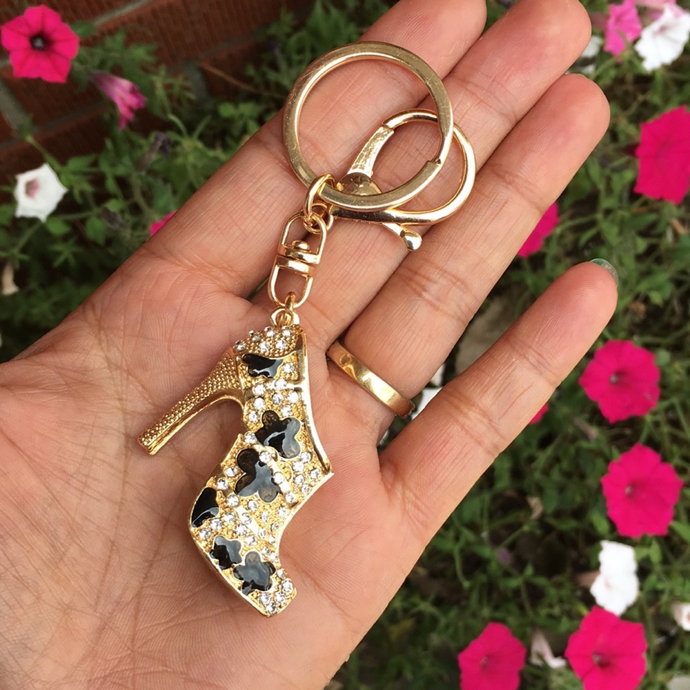 Gold and Black High Heel Key Holder